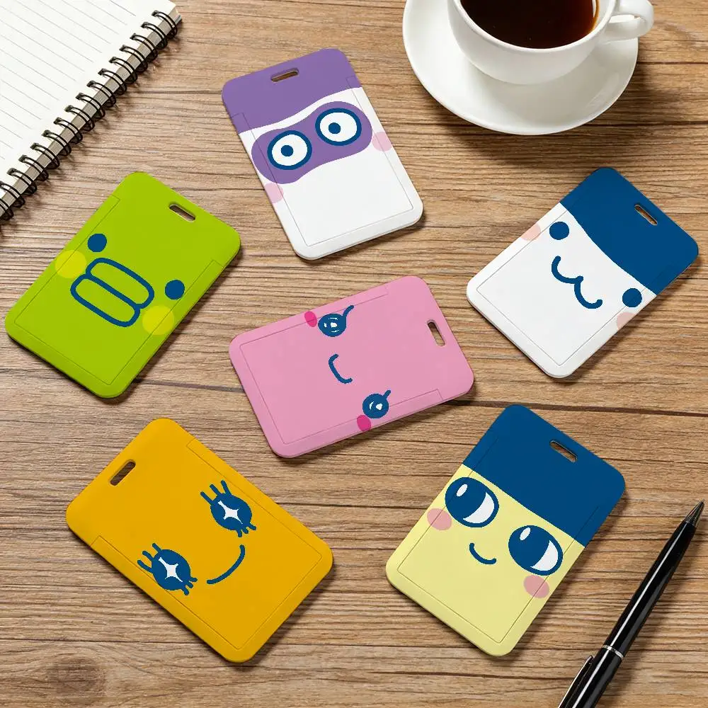Cute T-Tamagotchi Card Holder Employee Card Cover Lanyard Work Business ID Badge Holder Name Tag Cards Case