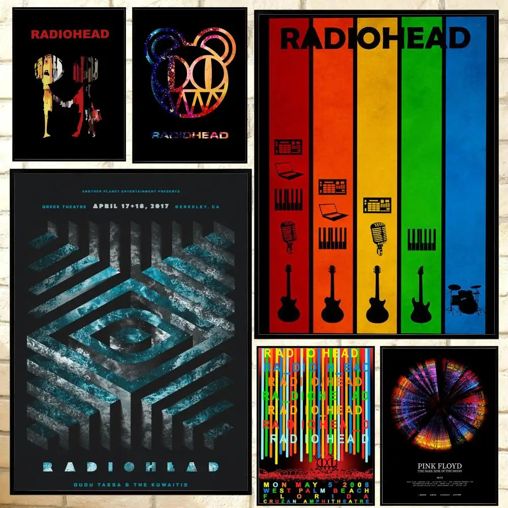 Rock band R-Radiohead Poster Versatile HD Waterproof Wall Art Self-Adhesive Decor for Any Space Ideal Gift