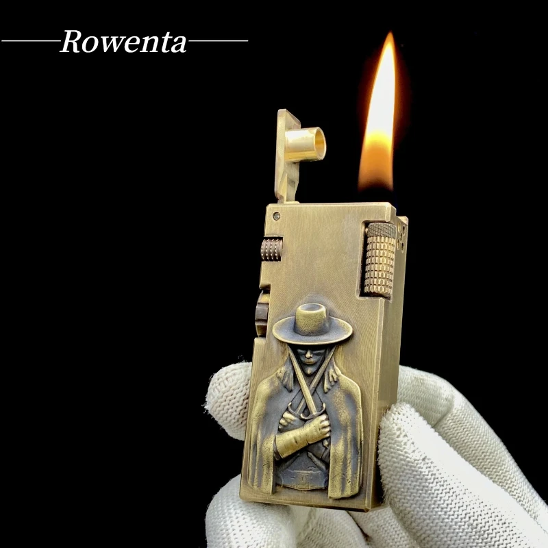 

Handmade Brass Second Generation Trench Kerosiene Lighter Retro Upgraded Double Oil Tank Men's Collection Gift Lighter