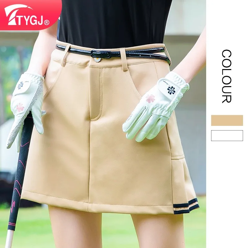 TTYGJ Golf Clothing Women's Casual Short Skirt Golf with Zipper Pocket Outdoor Sports Lower Body Shorts