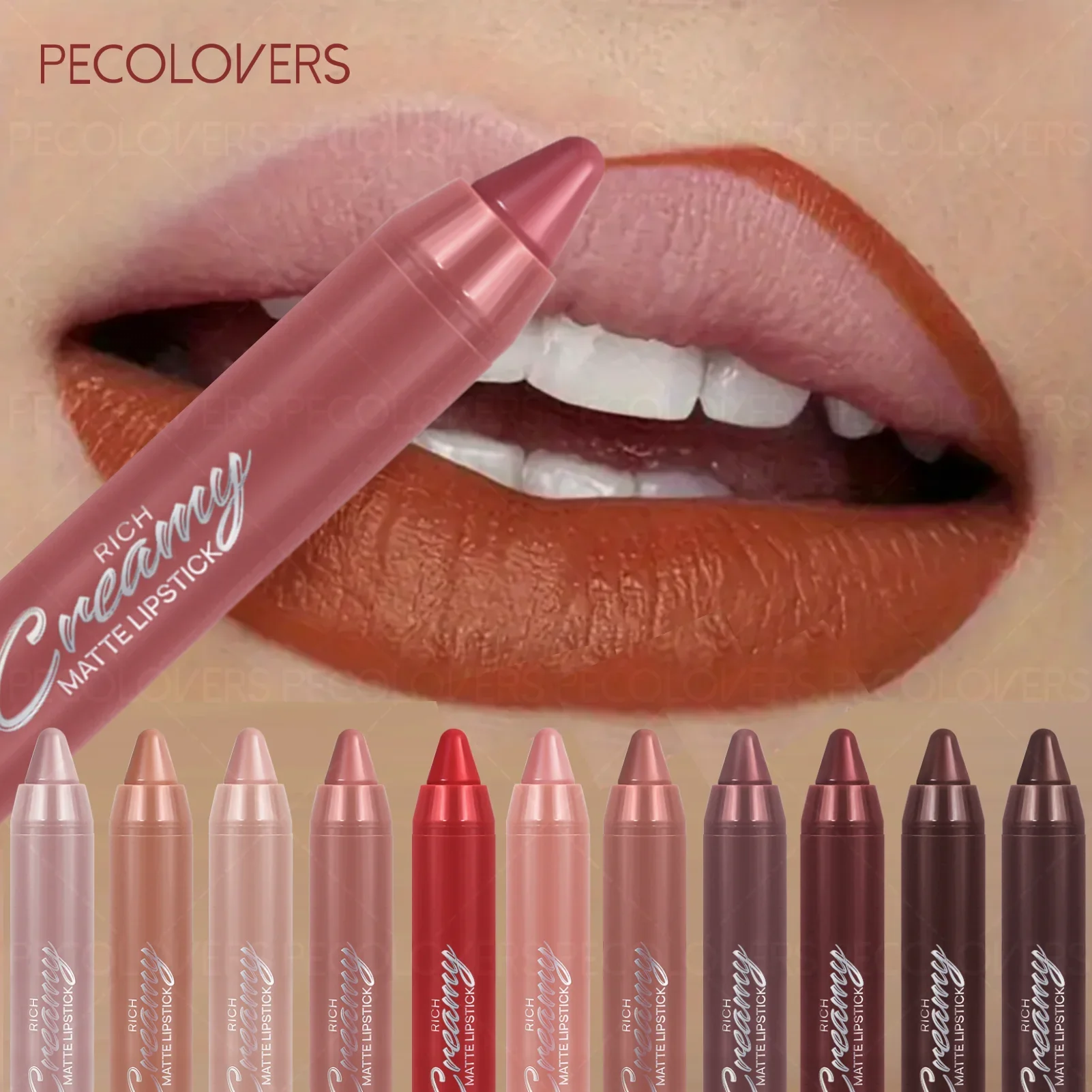 1 lápiz delineador de labios de terciopelo mate, resistente al agua, de larga duración, no pegajoso, lápiz labial de colores para todos los tipos, regalos perfectos para festivales