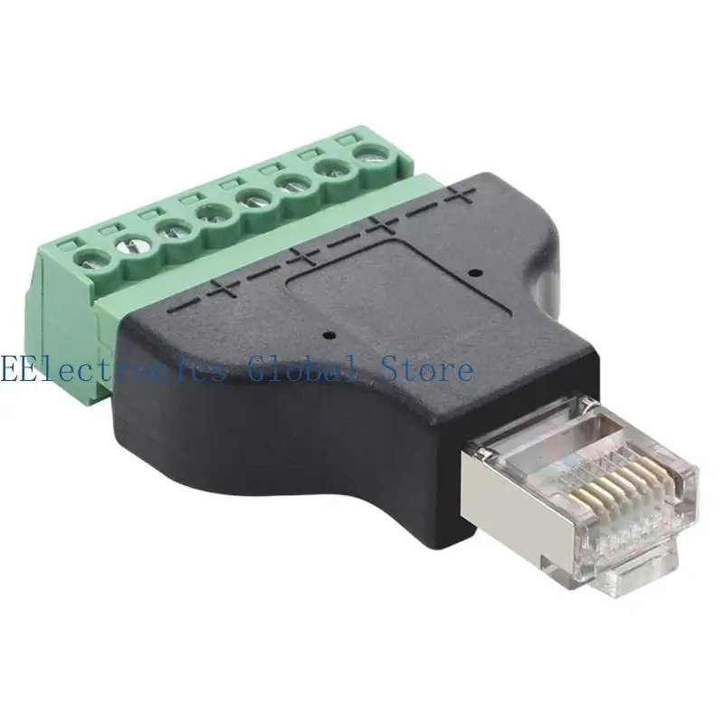 462B RJ45 To 8Pin Terminals Adapter Connectors With Screw Fixing For Stable Networking Connection Without Crimping Tool Need