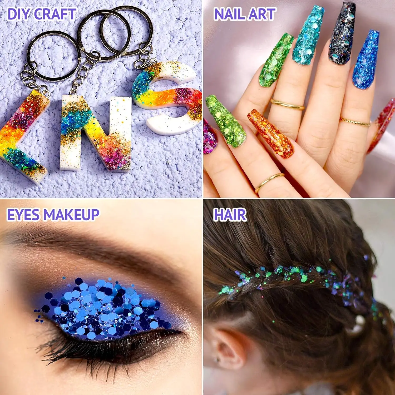 3g * 32 botellas láser para decoración de uñas, lentejuelas brillantes, Holo, hexágono mezclado, copos gruesos y finos Xams, cuerpo brillante/ojos/cara/polvo decorativo para manicura