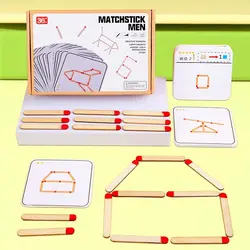 1 PCS Children's Wooden Match Game Stick Geometric Logic Thinking Primary School Teaching AIDS Kindergarten Educational Toys