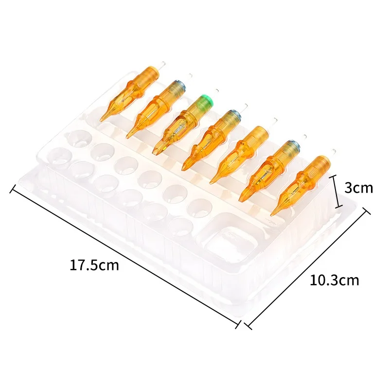 20pcs/box Tattoo Needles Stand Waterproof Ink Cartridge Needle Holder Placement Rack Disposable Washing Cup Clean Double Layer