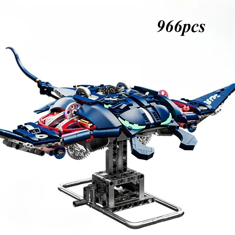 New 996pcs Mechanical Devil Fish Building Blocks, DIY Desktop Decoration, Perfect Birthday and Christmas Gifts for Adults