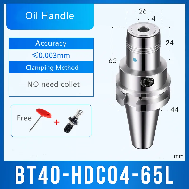 BT40-HDC04-65L Oil Handle for CNC milling cutter machine