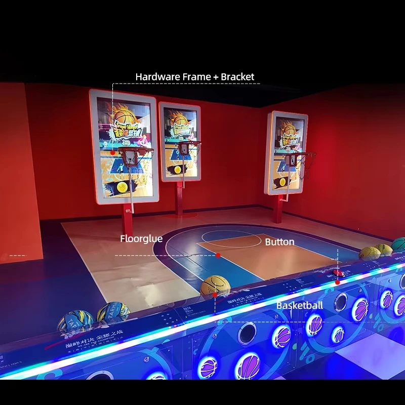 AR Interactive Basketball Simulator, Entertainment, Hoop Games Machine, Screen Included