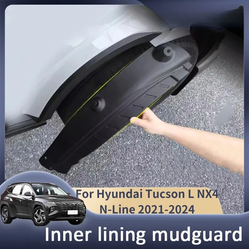 For Hyundai Tucson L NX4 N-Line 2021-2024 Rear Wheel Lining Mudguard Fender No Punching Required Stain Scratch Resistant
