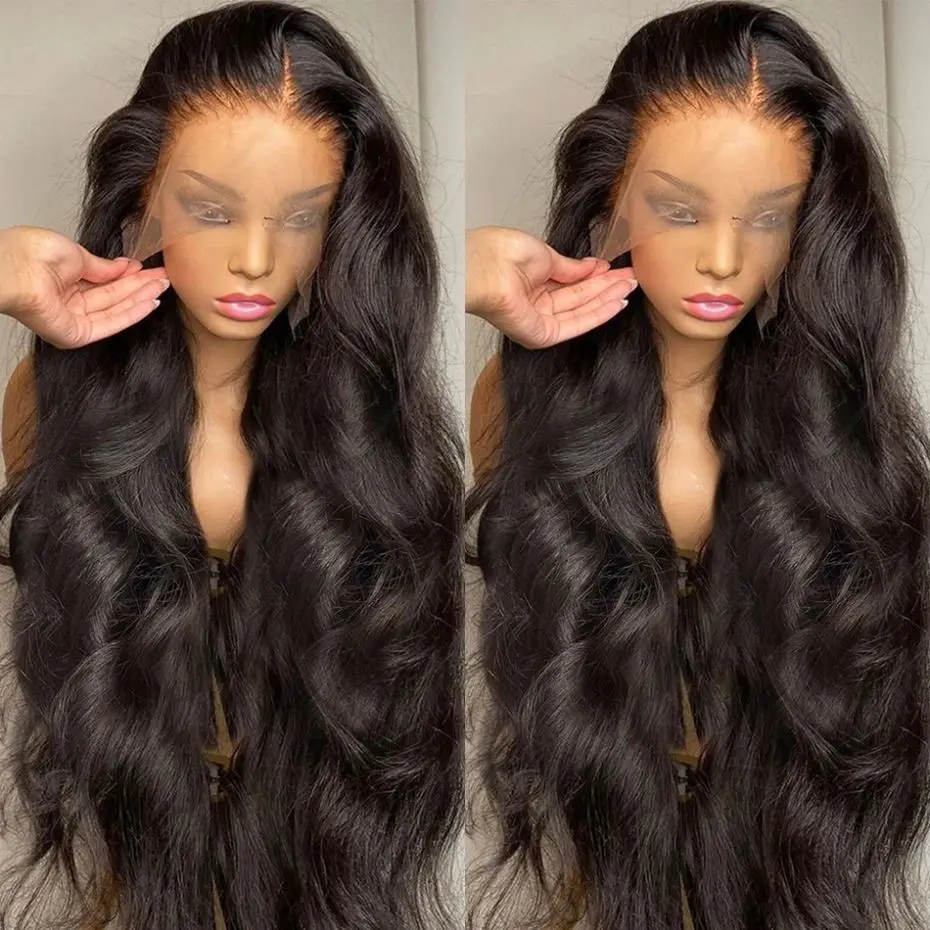 Body Wave 13x4 13x6 Brazilian Human Hair Wig Pre Plucked HD Transparent Lace Front Wig 4x4 Glueless Lace Closure Wigs For Women