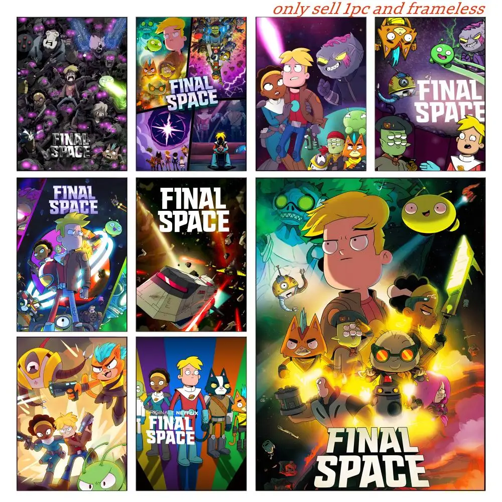 F-final Space Anime Poster Posters Sticky Vintage Room Home Bar Cafe Decor Kawaii Room Decor
