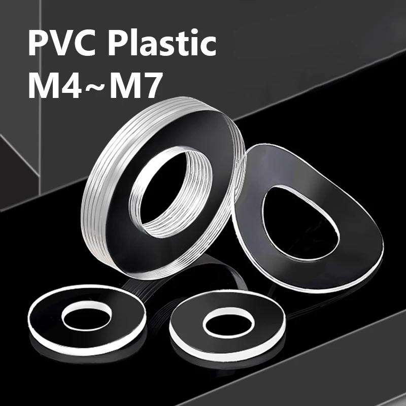 Clear PVC Flat Washer M4.2 M4 M5 M6 M6.5 M7 Transparent Sealing Gaskets for Faucet Electronics DIY Anti-Leak Insulated Fasteners