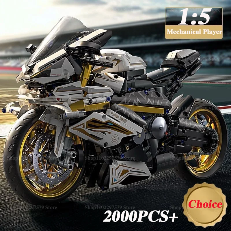 2000 قطعة + 1:5 MOC التقنية البلاتين نموذج دراجة نارية اللبنات سباق الدراجات النارية عرض مجموعة للطفل الكبار هدايا عيد الميلاد