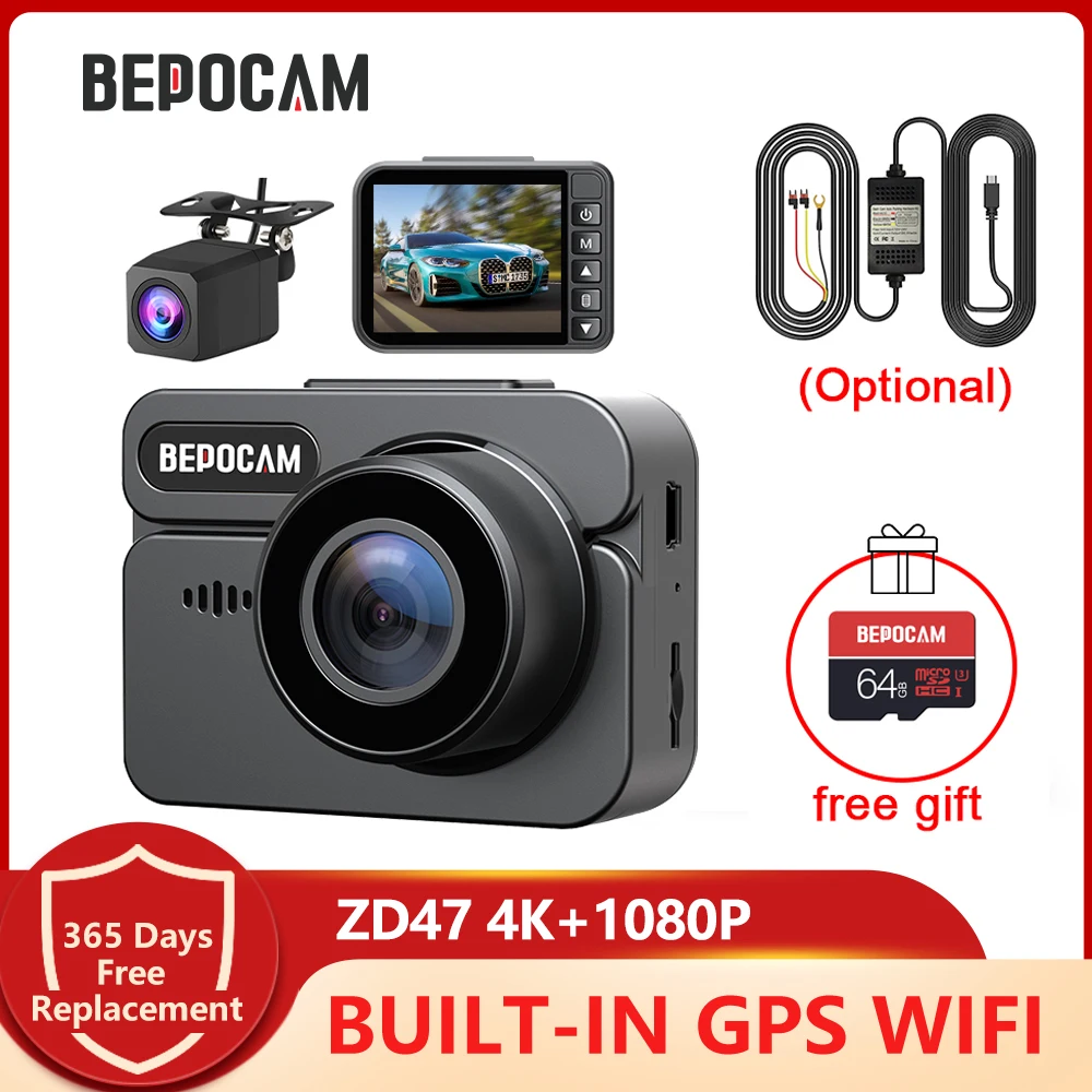 

BEPOCAM Car DVR 4K Dash Camera Built-in GPS Wifi Vehicle Driving Recorder Auto Dash Cam Night Vision Dashcam ZD47 داش كام