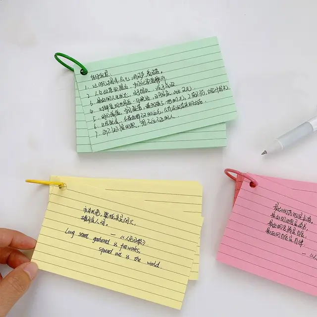 Portable Horizontal Line Binder Memo Book Double-sided Loose-Leaf Flash Cards With Cover Loose-Leaf Index Cards Study 4 Portable Horizontal Line Binder Memo Book Double-sided Loose-Leaf Flash Cards With Cover Loose-Leaf Index Cards Study 4