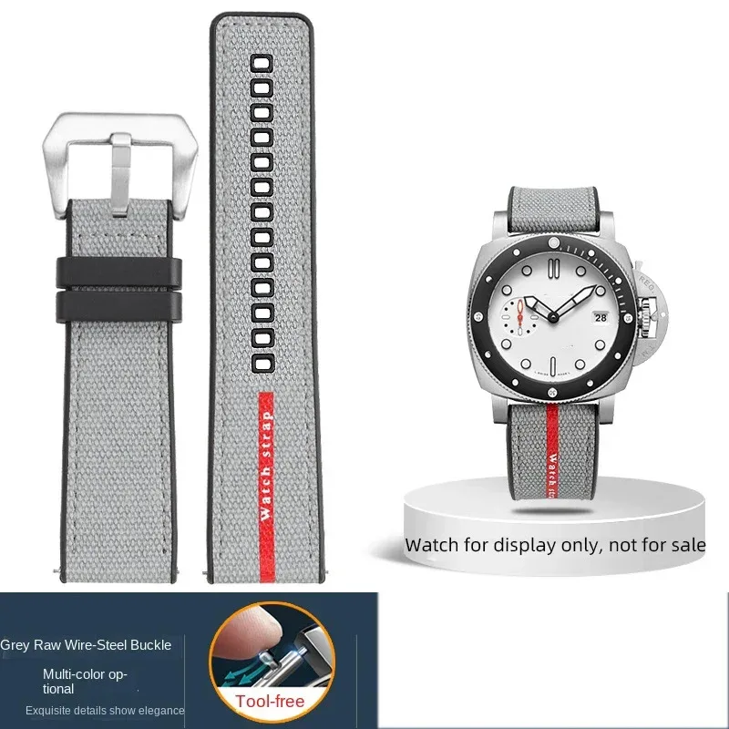 حزام ساعة مطاطي لبانيراي غاطسة لونا روسا PAM1466 PAM1391 PAM1565 الرجال حزام الساعات سوار إكسسوارات 22 مللي متر 26 مللي متر 24 مللي متر