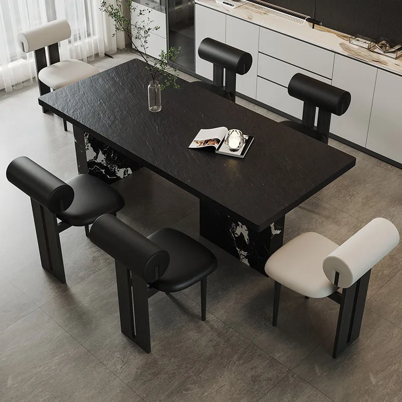 Rectangle Black Dining Table Accent Design Nordic Luxury Save Space Dining Table Universal Mesas De Jantar Postmodern Furniture