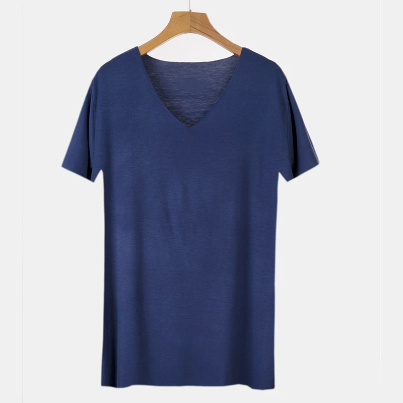 

Summer New Men's Vest Thin Sl T-irt V-ne Round-ne ort-sve Faionable Casual Home Clothes Top