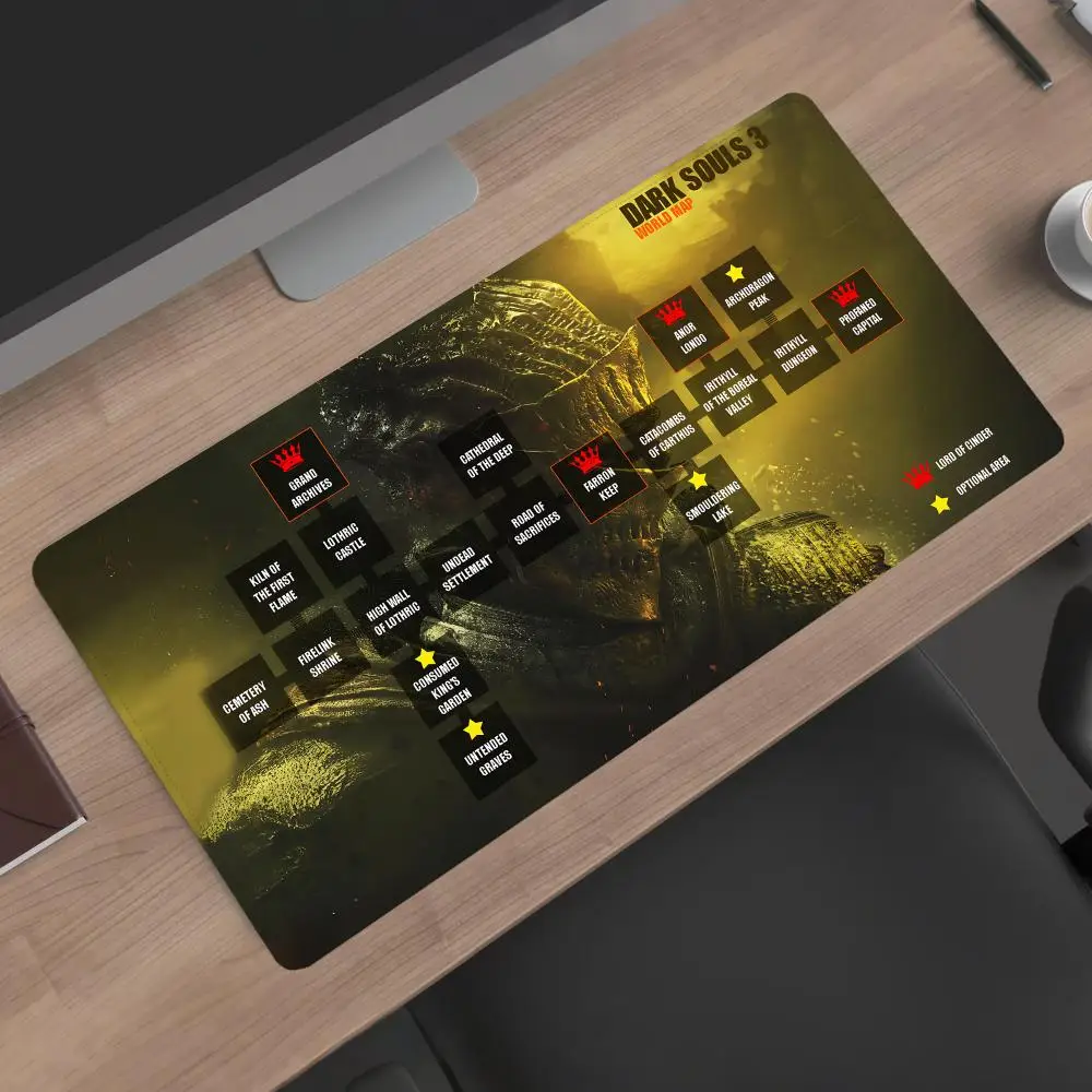Cool DARK SOULS 3 Tapis de souris pour jeu XXL, antidérapant, surface lisse pour les jeux et l'utilisation au bureau
