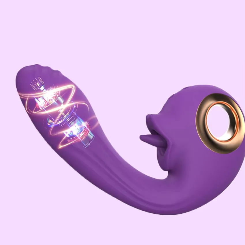 Powerful Tongue Licking Vibrator for Women Nipples Clit Sucker Clitoris Vacuum Stimulator G Spot Dildo Massager Adults Sex Toys