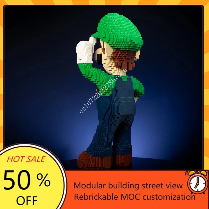 4891 pièces MOC série de Sculpture grandeur nature chasseur fantôme italien Mega Figure éducation assemblage Puzzle bricolage assemblage créatif jouet