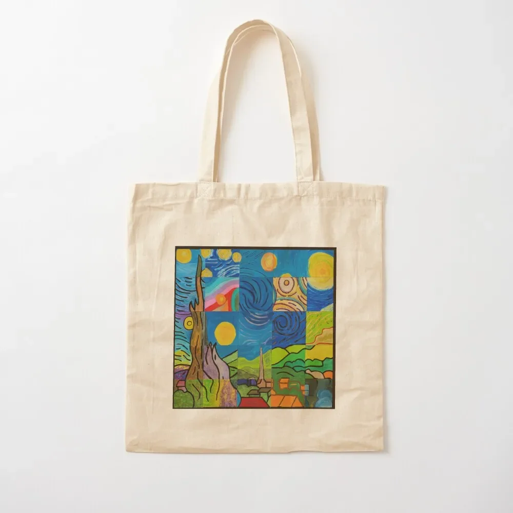 

Van Gogh Community Puzzle Tote Bag shopping bags foldable Handbags Candy bags foldable reusable bag