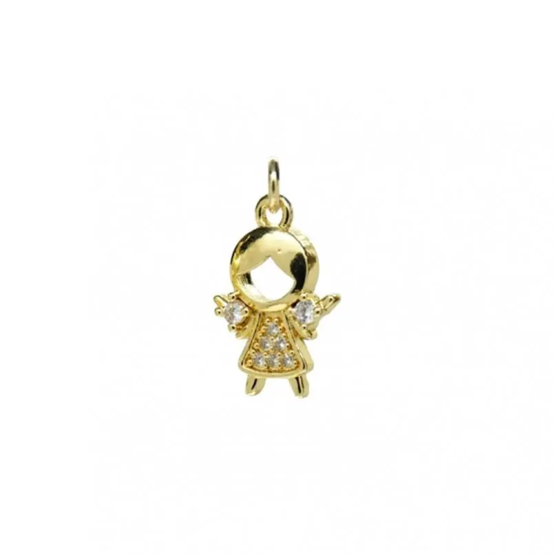 10 Uds. De dijes de circonia cúbica negra, colgante de ajuste Invisible para niñas pequeñas, Color dorado y cobre, joyería de aproximadamente 10,4x19,7mm