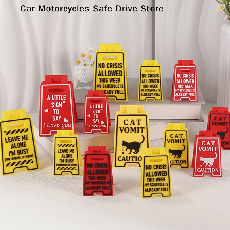 Cat Dog Vomit Warning Sign No Smoking Billboard Funny Interesting Gift, Home Office Desktop Tabletop Decor Cute Small Ornament
