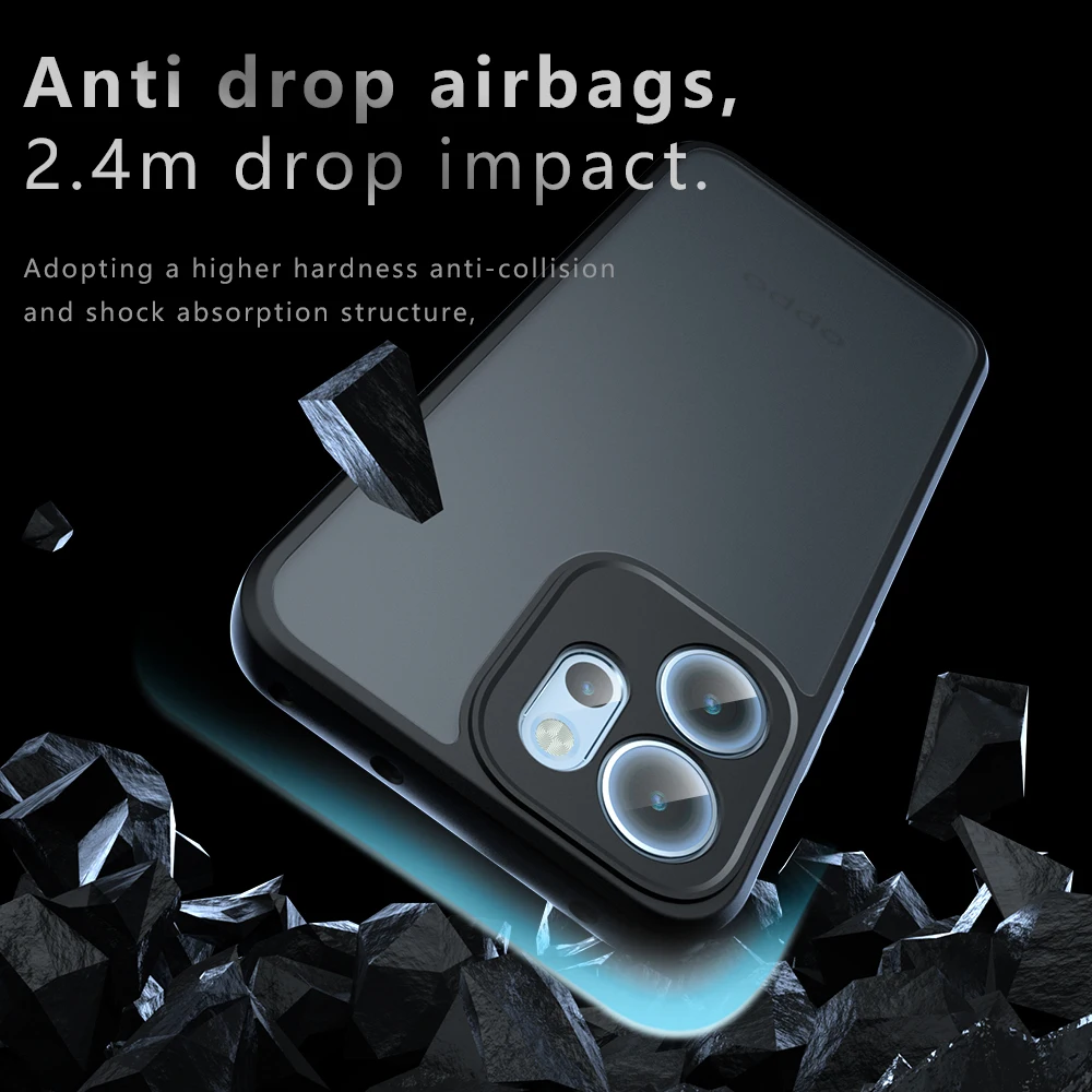 Case For OPPO Reno 14 F 13F 13FS Reno14 13 Pro Armor Matte Transparent Back Cover For OPPO Reno 14F Shockproof Bumper Funda