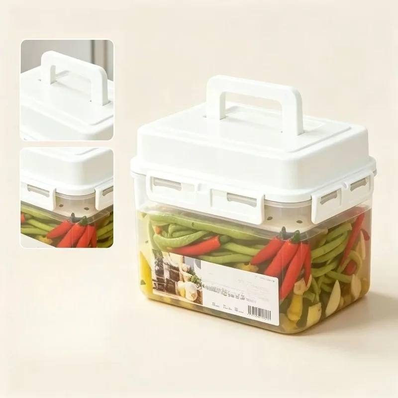 4/5L Large Sealed Pickle Container Pickle Press Saurkraut Maker Press Fermentation Container For Gherkin Olive And Kimchi