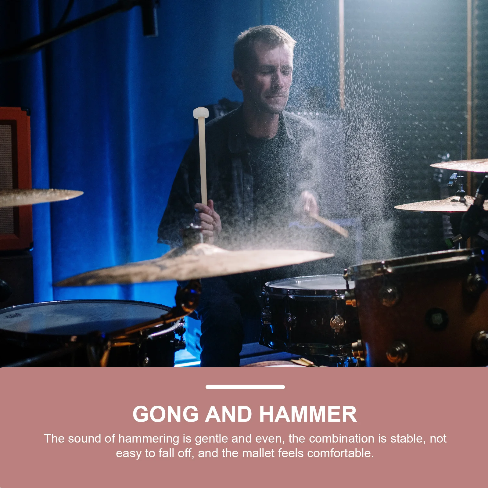 

2Pcs Gong Mallets Wood Chinese Mallet Durable Wooden Mallets Comfortable Handle Hammer for Percussion Gong Wooden Handle Hammer