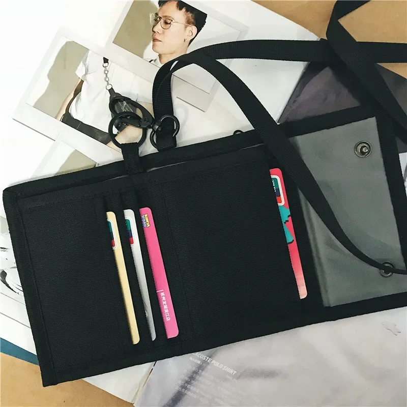 Men Tri-Fold Coin Purse Oxford Wallet For Shoulder Sling Wallets Fashion Women Slim Multifunctional Classic Portable Card Holder