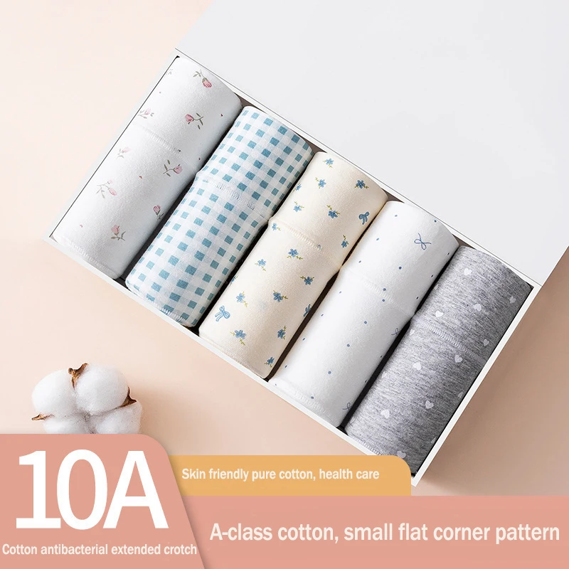 3PCS/SET Women's Cotton Underwear Antibacterial Panties Boxer Shorts Women's Comfortable Panty Sexy Briefs Plus Size M-3XL