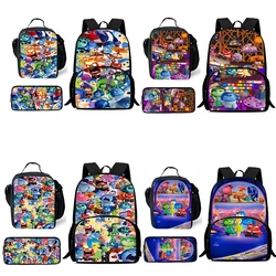 Child Backpacks Cute  Anime Inside Out Lunch Bag Pencil Case Pupil Large Capacity School Bags For Boy Girl Best Gift