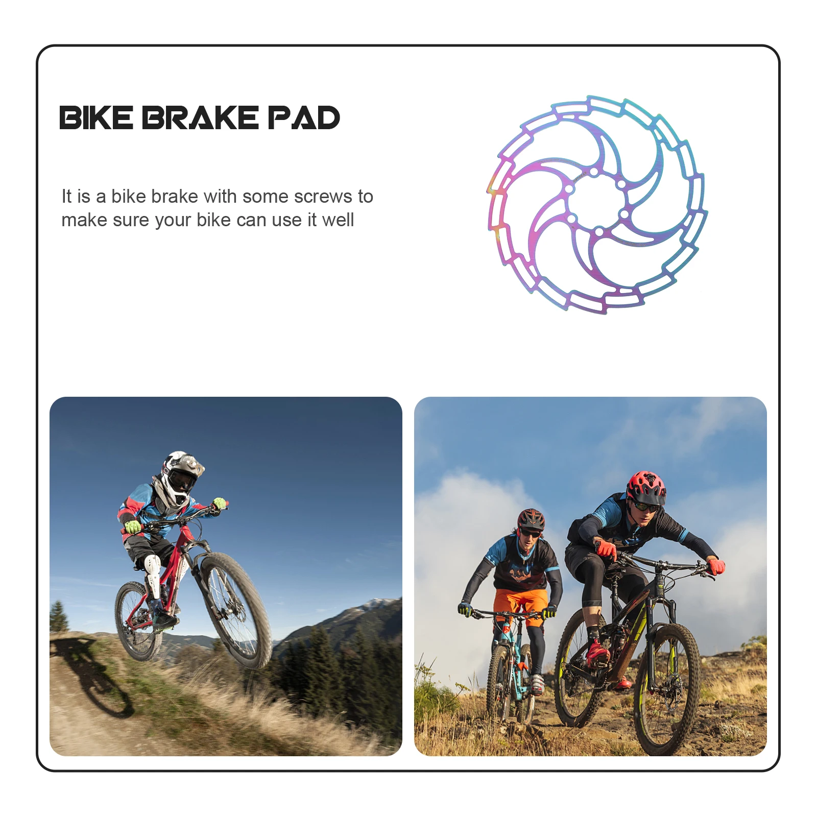 

1 Set 6-Pin Hollowed-Out Bike Disc Brake Pad High-Strength Stainless Steel Durable Replacement For Bicycle Repair Shop