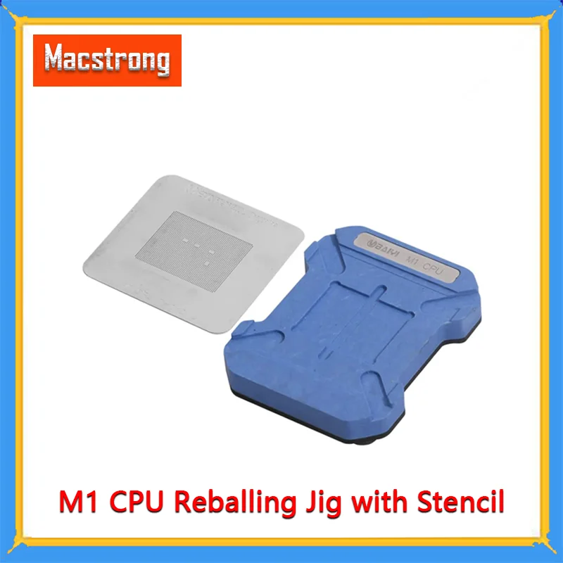 

M1 CPU Reballing Jig with Stencil Non-Slip Base For MacBook IC Chip Planting Tin Precision Grooving High Temperature Resistance