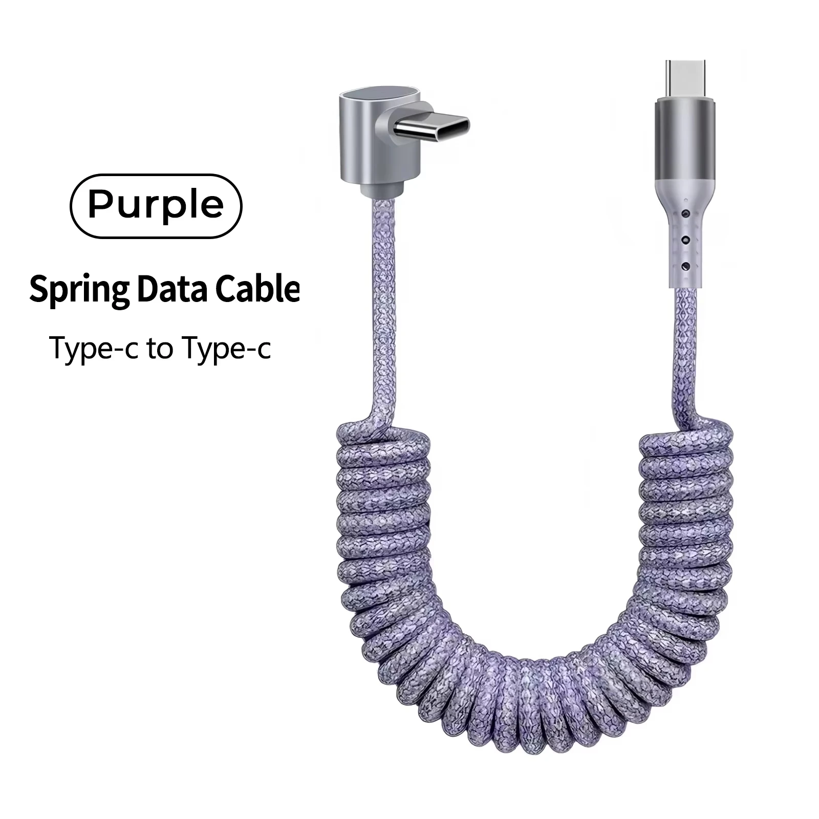 NNBILI 90-Grad-Typ-C-auf-Typ-C-Spiralkabel, geflochtenes Ladekabel, schnelles Ladekabel für iPhone 18/17 Samsung Galaxy S26/S25
