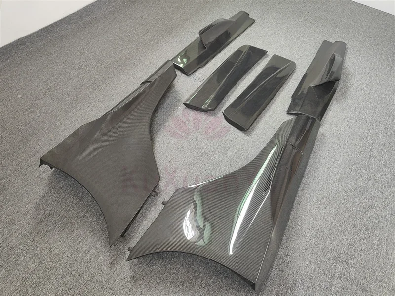 675LT Style Carbon Fiber Side Skirt 6-piece Set for  MP4-12C 650S Side Bumper Extended Lip Body Kit