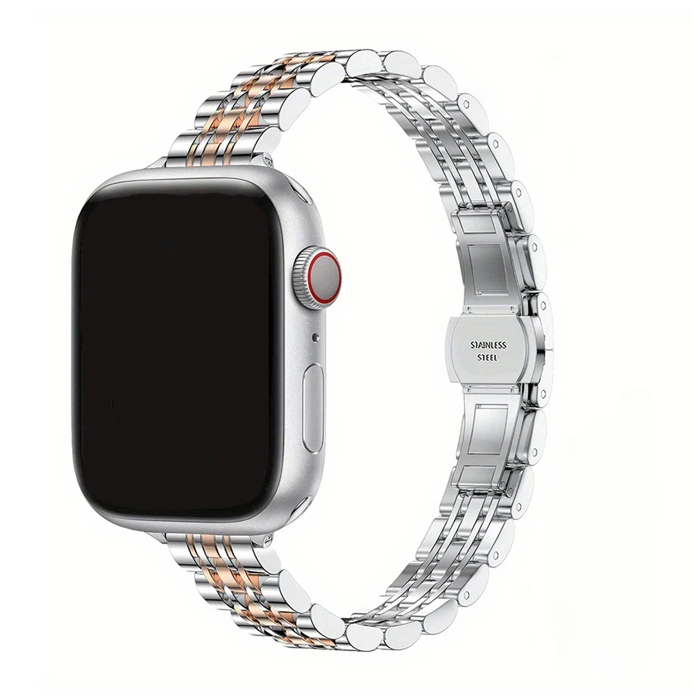 Roestvrij stalen band voor Apple Watch Ultra 2 Band 49 mm 42 mm 46 mm Metalen armband iWatch-serie 10 9 8 7 6 SE 5 4 3 Dames 45 41 mm
