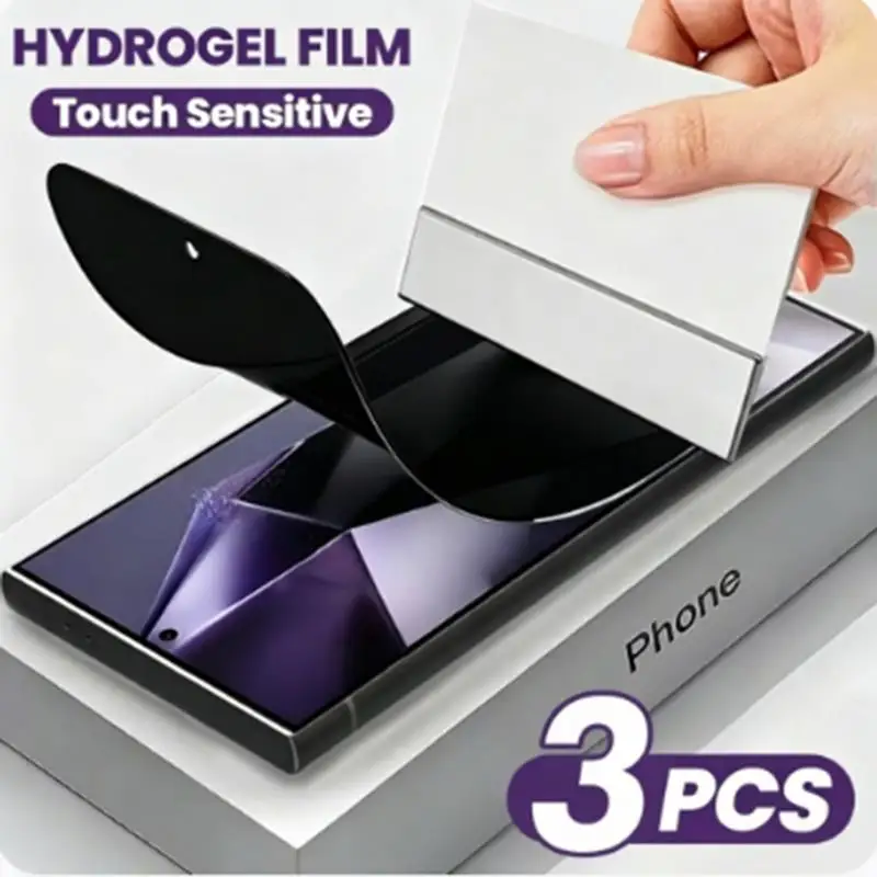 3 Stück Datenschutz-Hydrogel-Folie für Samsung Galaxy S25 S23 S22 Ultra Plus S24 FE Vollflächiger Displayschutz für A56 A36 A26 A16
