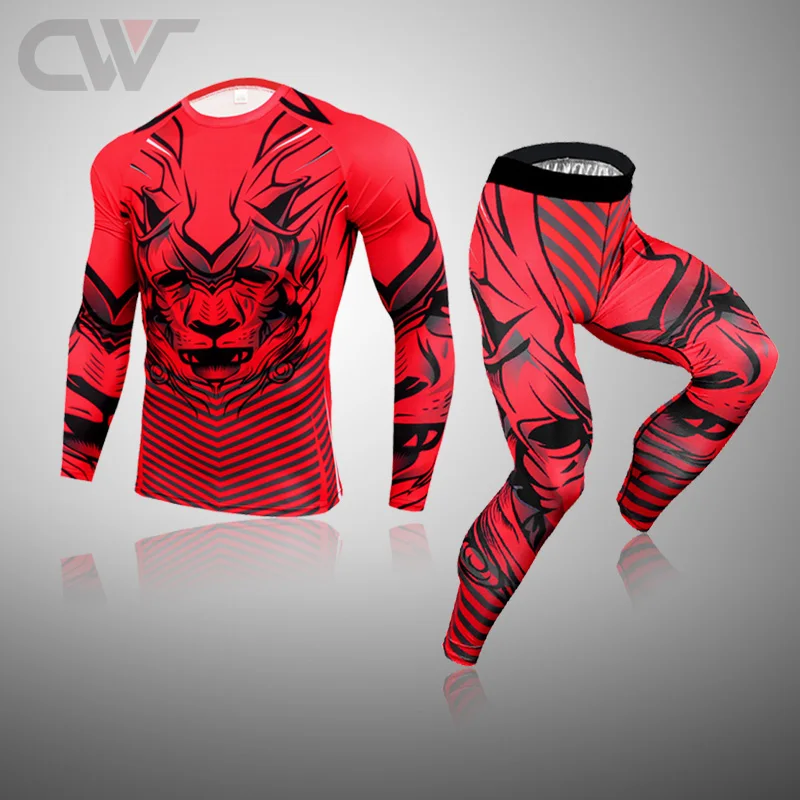 2024 Men\'s Thermal Underwear Set MMA Tactics Leggings Spartan Costume Compression Long Johns Men Winter Brands Men Clothing