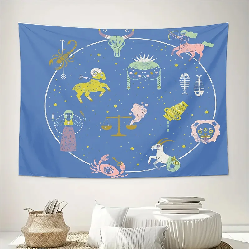 Bohemian Tapestry Wall Hanging Celestial Decor Galaxy Pattern Hippie Wall Art Aesthetic Room Decor Witchy Vibes Dorm Room Essent