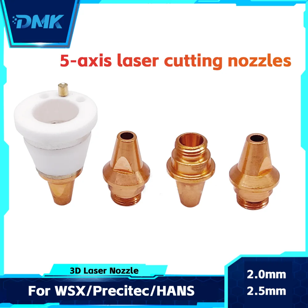 3D 5Axis Laser Cutting Nozzle KS1.5 WSX WTC-02 M5 Copper Nozzles For WSX Precitec HANS Fiber Laser Cutter Machine