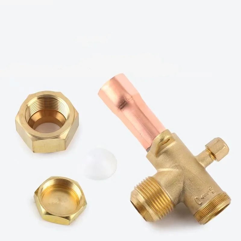 Copper Tube 3 Ways Air Conditioner Angle Stop Valve Fitting