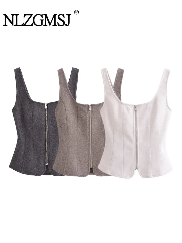 

Весна 2025 г., женские элегантные повседневные топы, тонкие топы без рукавов с открытой спиной, модные укороченные топы