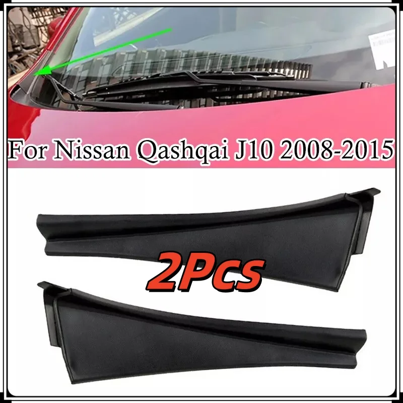 

2PCS For Nissan Qashqai J10 2008-15 Plastic Windshield Wiper Side Trim Cover Left Right Black Kit Windscreen Car Accessories