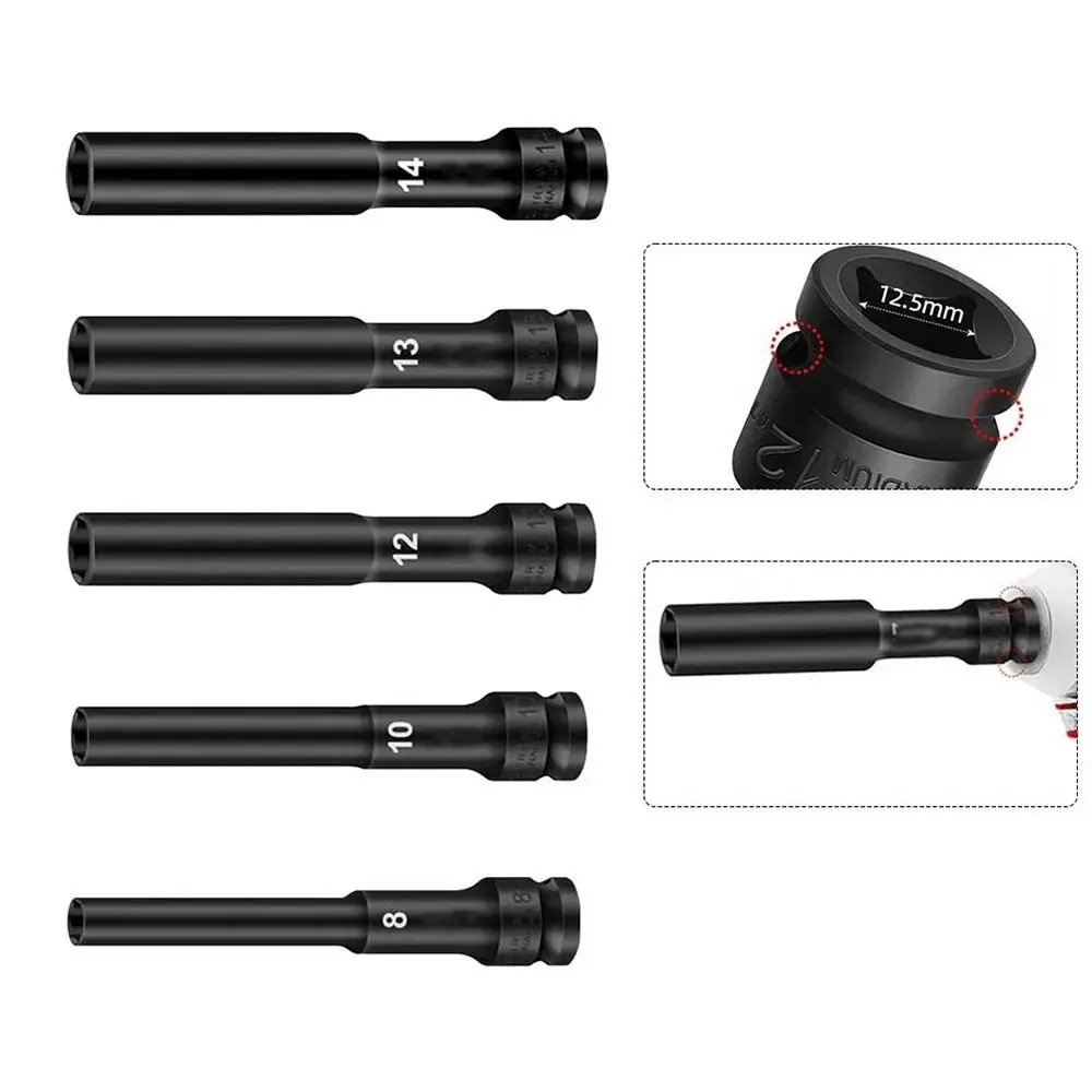 1Pcs Spanner Converter Reducer 1/2inch Hex Socket Hand Tool Extended Type Impact Wrench Drive Socket