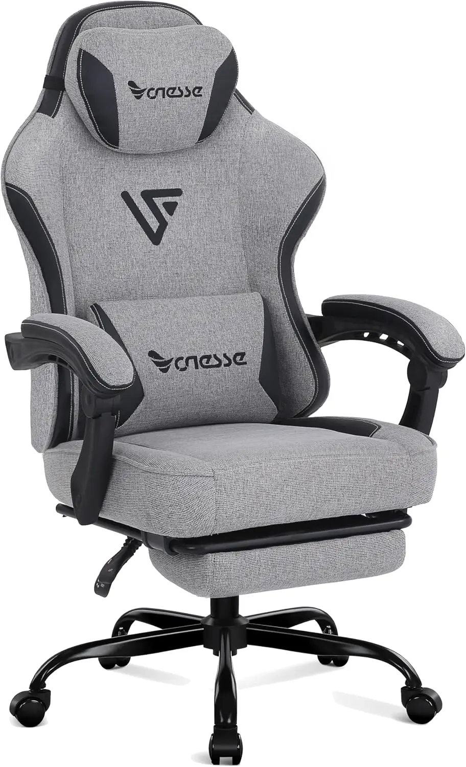 

Gaming Chair,Computer Chawith Pocket Spring Cushion, Office Chair with Footrest,Reclining Gaming Chairs for Adults 250LBS (Grey)