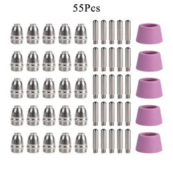 55Pcs Plasma Cutter Torch Consumables Nozzles Tips Kit Fit SG-55 AG-60 40/50/78 Amp