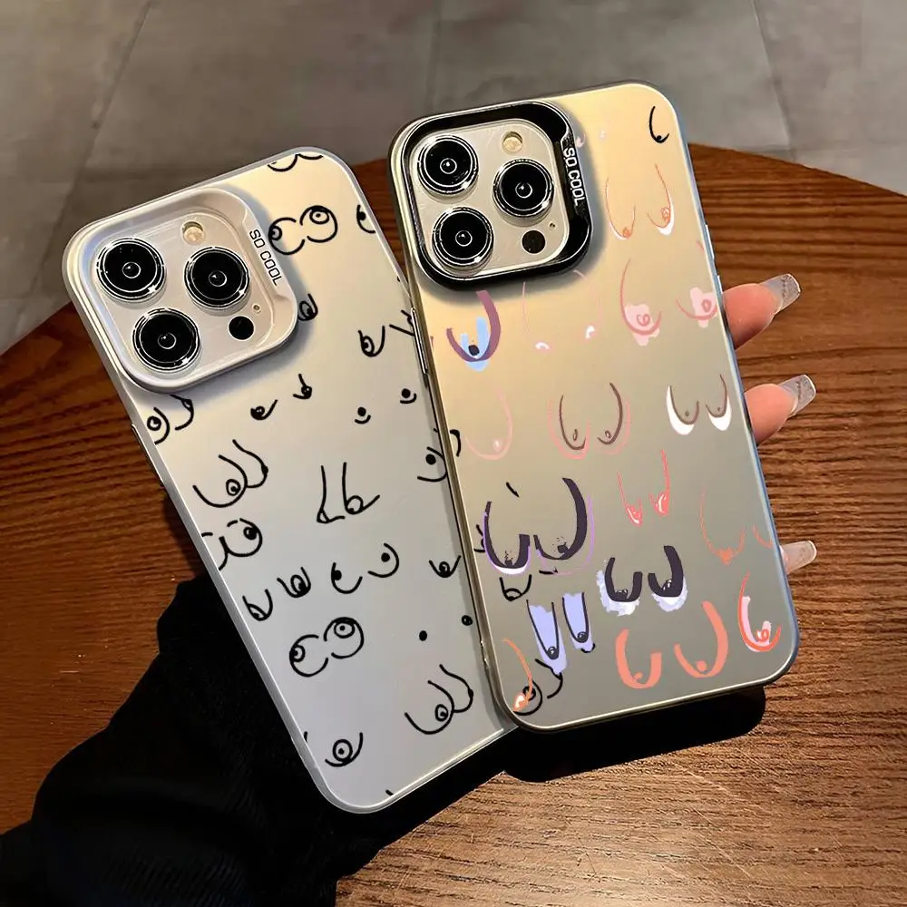 Boods Art Print Soft Phone Case for iphone 16 15 14 13 11 12 Pro Max Xr X Xs 8 7 Plus Color Silver Cover #1